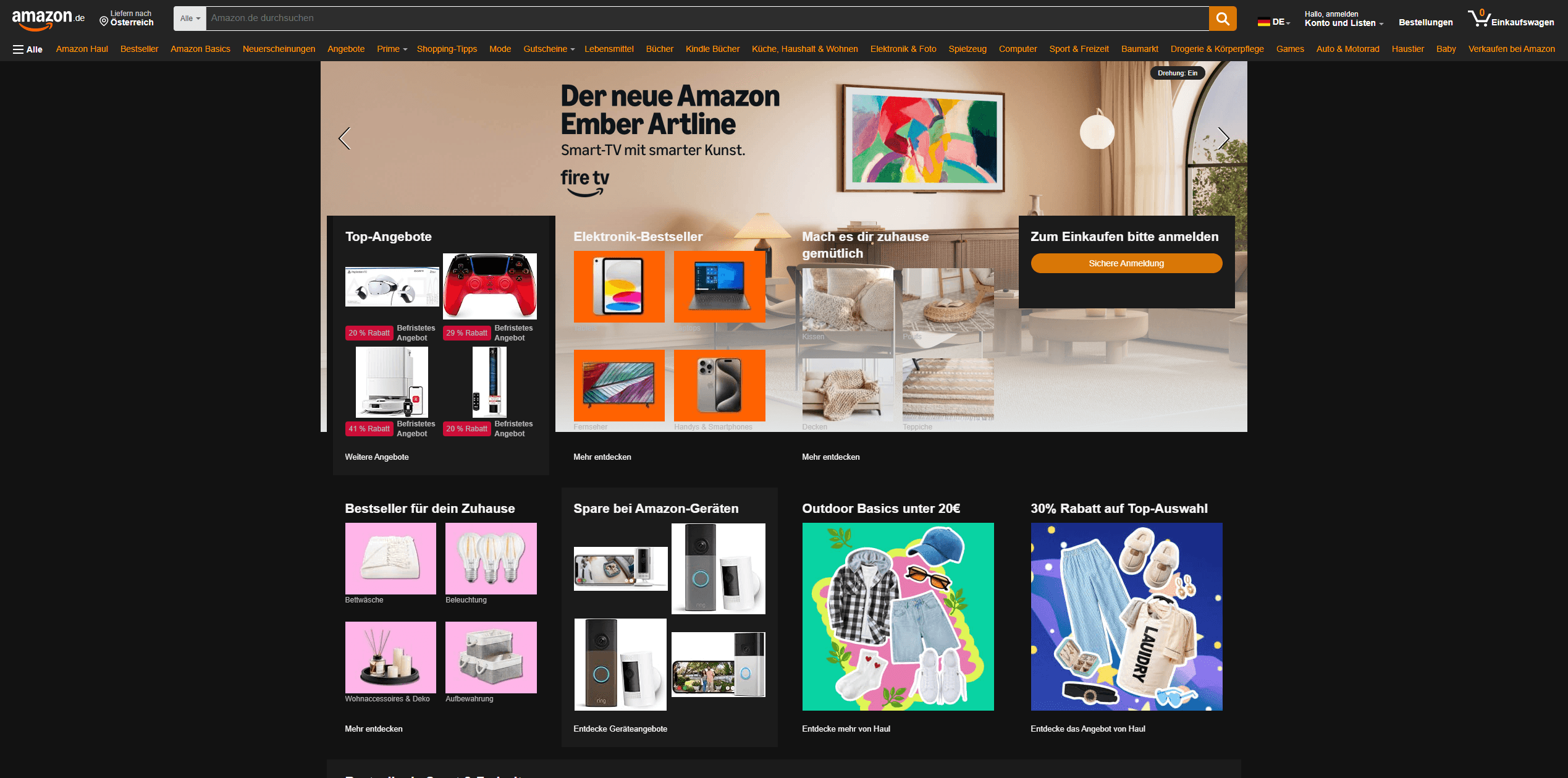 Screenshot: EuroSaver dark mode active on an Amazon product page